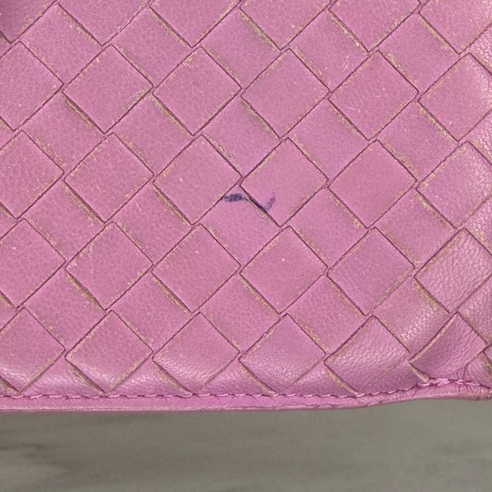 Bottega Veneta Lilac Purple Intrecciato Leather Compact Wallet Full Inclusion - Picture 6 of 14